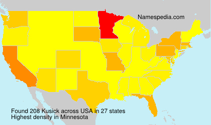 Surname Kusick in USA Surname Kusick in USA