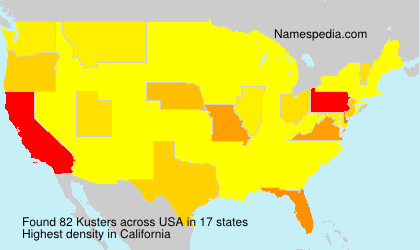 Surname Kusters in USA Surname Kusters in USA