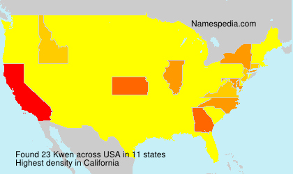 Surname Kwen in USA Surname Kwen in USA