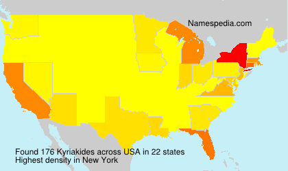 Surname Kyriakides in USA Surname Kyriakides in USA