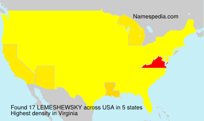 Surname LEMESHEWSKY in USA Surname LEMESHEWSKY in USA