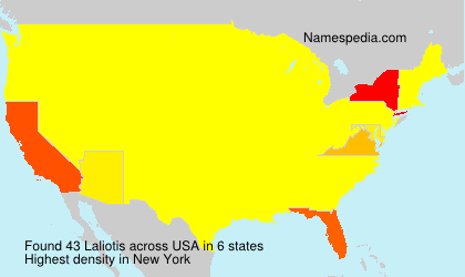 Surname Laliotis in USA Surname Laliotis in USA