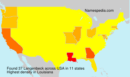 Surname Langenbeck in USA Surname Langenbeck in USA
