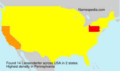 Surname Lansenderfer in USA Surname Lansenderfer in USA