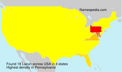 Familiennamen Lazun - USA