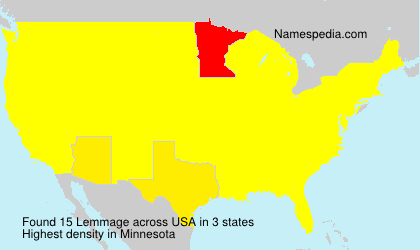Surname Lemmage in USA Surname Lemmage in USA