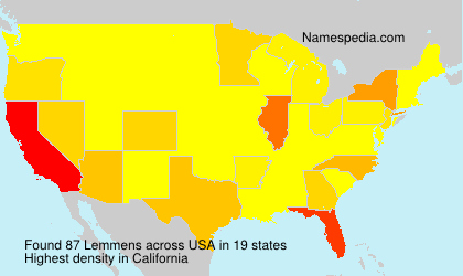 Surname Lemmens in USA Surname Lemmens in USA
