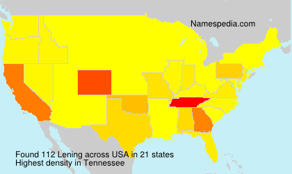 Surname Lening in USA Surname Lening in USA