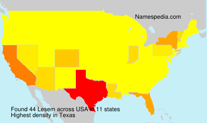 Surname Lesem in USA