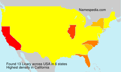 Surname Licary in USA Surname Licary in USA