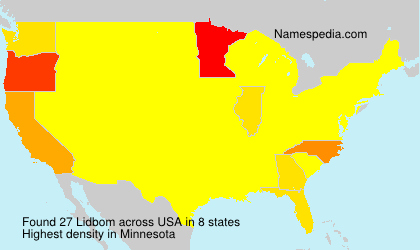Surname Lidbom in USA Surname Lidbom in USA