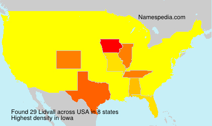 Surname Lidvall in USA Surname Lidvall in USA