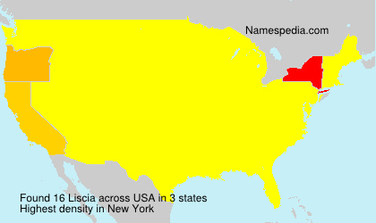 Surname Liscia in USA Surname Liscia in USA