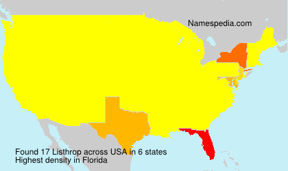 Surname Listhrop in USA Surname Listhrop in USA