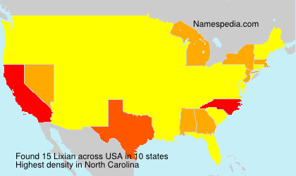 Surname Lixian in USA Surname Lixian in USA