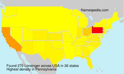 Surname Lonsinger in USA Surname Lonsinger in USA