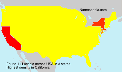 Surname Lucchio in USA Surname Lucchio in USA