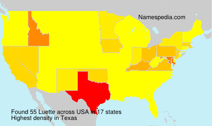Surname Luette in USA Surname Luette in USA