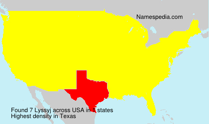 Surname Lyssyj in USA