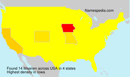 Surname Maanen in USA Surname Maanen in USA