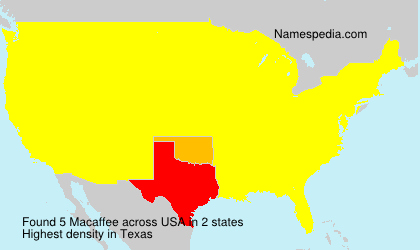 Surname Macaffee in USA Surname Macaffee in USA