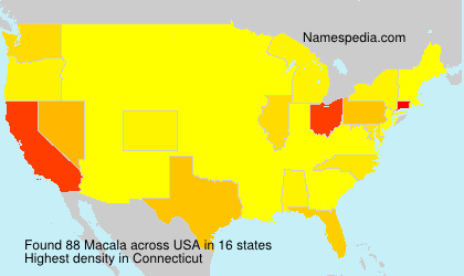 Surname Macala in USA Surname Macala in USA