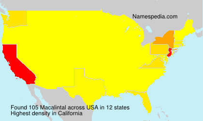 Surname Macalintal in USA Surname Macalintal in USA