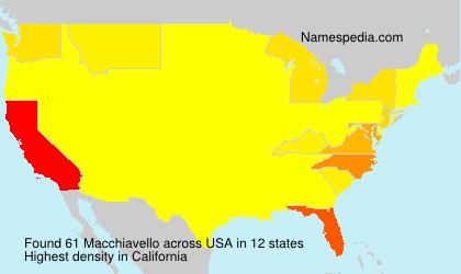 Surname Macchiavello in USA Surname Macchiavello in USA