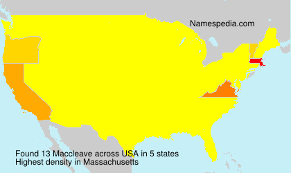 Surname Maccleave in USA Surname Maccleave in USA