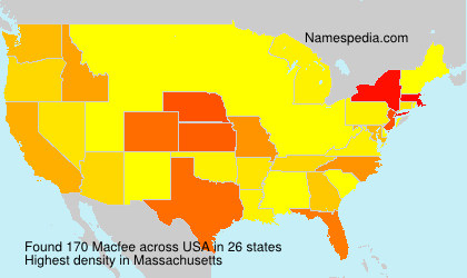 Surname Macfee in USA Surname Macfee in USA