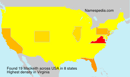 Surname Mackeith in USA Surname Mackeith in USA