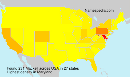 Surname Mackell in USA Surname Mackell in USA