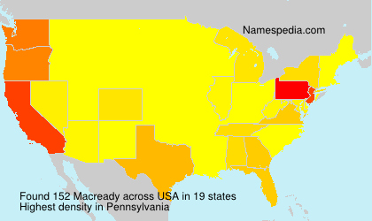 Surname Macready in USA Surname Macready in USA