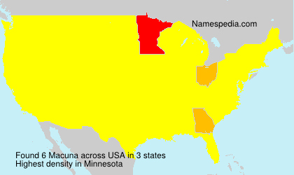 Surname Macuna in USA Surname Macuna in USA