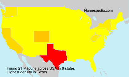 Surname Macune in USA Surname Macune in USA