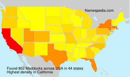 Surname Maddocks in USA Surname Maddocks in USA