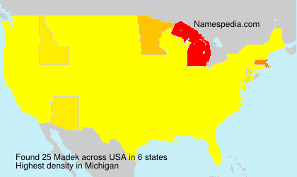 Surname Madek in USA Surname Madek in USA
