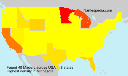 Surname Madery in USA Surname Madery in USA