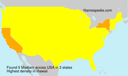 Surname Madiam in USA Surname Madiam in USA
