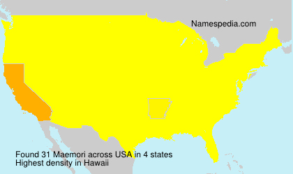 Surname Maemori in USA Surname Maemori in USA