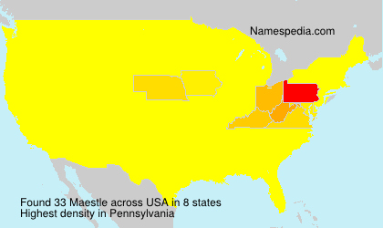 Surname Maestle in USA