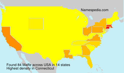 Surname Maffe in USA Surname Maffe in USA