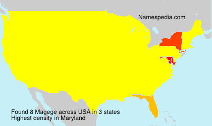 Surname Magege in USA Surname Magege in USA