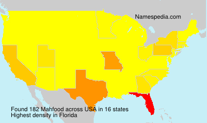 Surname Mahfood in USA Surname Mahfood in USA