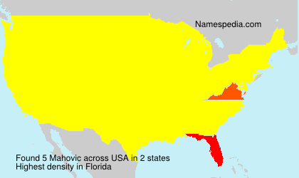 Surname Mahovic in USA Surname Mahovic in USA
