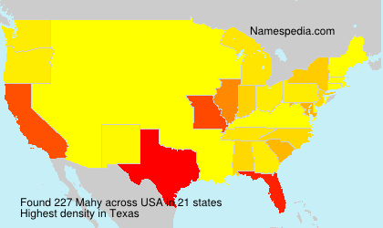 Surname Mahy in USA Surname Mahy in USA