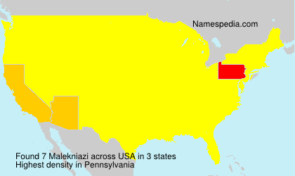 Surname Malekniazi in USA