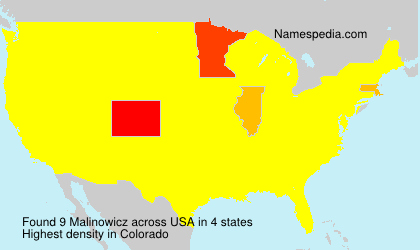 Surname Malinowicz in USA Surname Malinowicz in USA