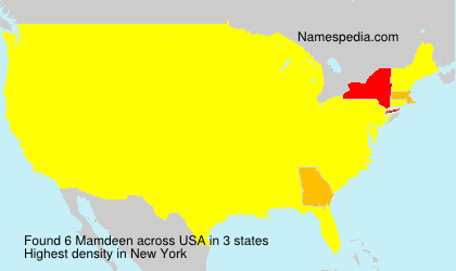 Surname Mamdeen in USA