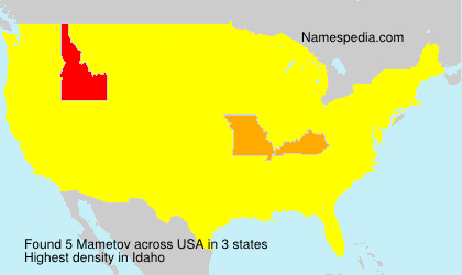 Surname Mametov in USA Surname Mametov in USA